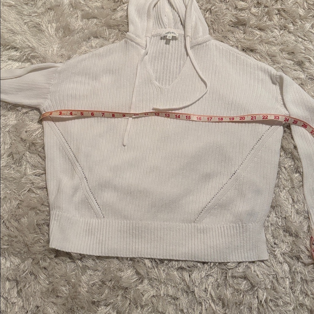 Make offer! Haven Well Within White Knit Hoodie pullover Sweater XS fits Medium - Picture 8 of 10